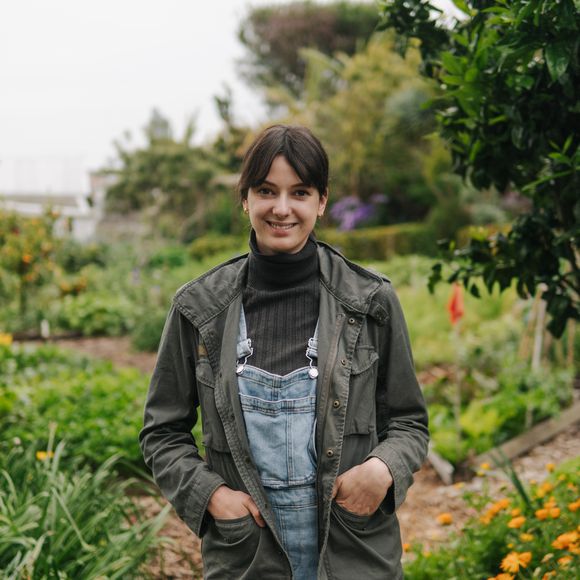 Danijela Unkovich in a vegetable garden.