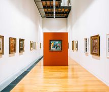 An art exhibition inside Adam Art Gallery.