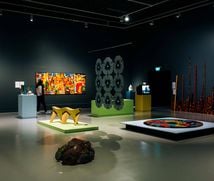 A gallery exhibition inside The Dowse.