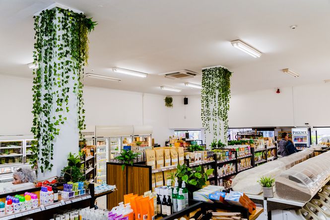 The inside of the Organic Nation store.
