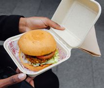 A Wise Boys burger in a box.