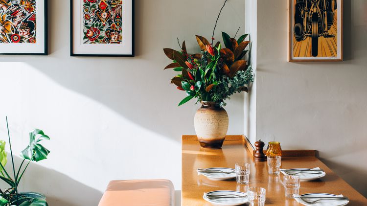 A table setting at Mason in Wellington.