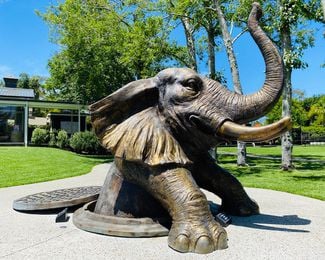 An elephant sculpture.