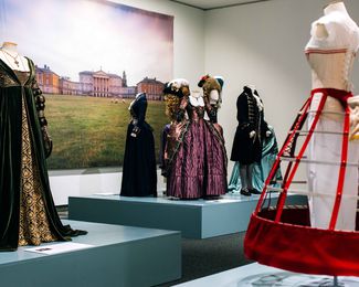 Clothing on display at the Waikato Museum.